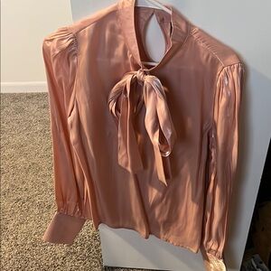 Shein satin blush blouse XS NWOT